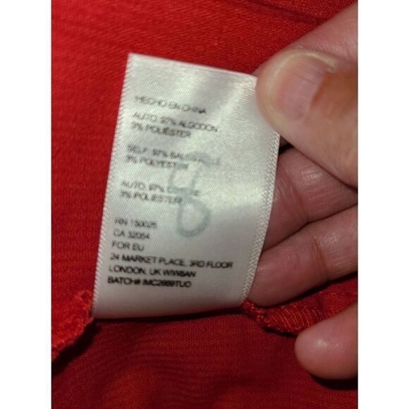 Urban Outfitters Corduroy‎ Top Size XL Red Zip Front Straps - Picture 5 of 6
